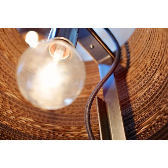 Lampe de bureau design carton blanc ou beige 1xE27 Ø 34cm