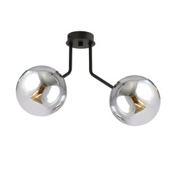 Emibig Kolding plafondlamp met 2 gerookte bollen voor E14 lamp