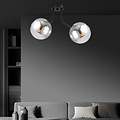 Kolding ceiling lamp with 2 smoked bulbs for E14 lamp