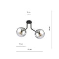 Emibig Emibig Kolding ceiling lamp with 2 smoked bulbs for E14 lamp - Ideal lighting solution for modern interiors