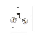 Emibig Emibig Kolding plafondlamp met 2 gerookte bollen voor E14 lamp - Perfecte sfeerverlichting voor elk interieur