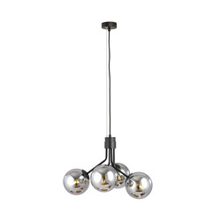 Lampe suspendue Kolding 4 ampoules fumées pour lampe E14