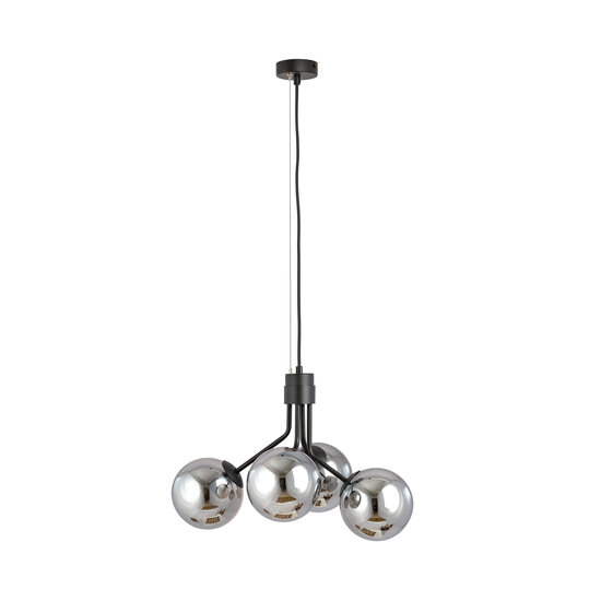 Emibig Emibig Kolding 4 lampes suspension ampoules fumées pour lampe E14 - Éclairage élégant pour tous les intérieurs