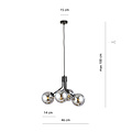 Emibig Emibig Kolding 4-Lampen-Hängelampe, geräucherte Glühbirnen für E14-Lampe - Stilvolle Beleuchtung für jedes Interieur
