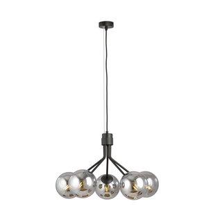 Kolding 5 lamp hanglamp gerookte bollen E14