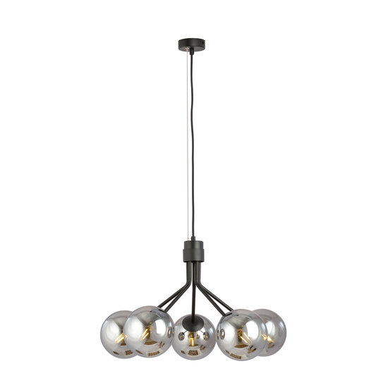 Emibig Emibig Kolding 5 lamp hanging lamp smoked bulbs E14 - Ideal for modern interiors