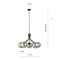 Kolding 5 lamp hanging lamp smoked bulbs E14