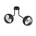 Kolding black striped ceiling lamp with 2 glass bulbs for E14 lamp