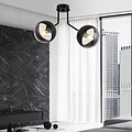 Emibig Emibig Kolding zwart gestreepte plafondlamp met 2 glazen bollen voor E14 lamp - Perfecte verlichting voor elke ruimte