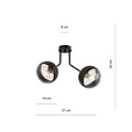 Emibig Emibig Kolding black striped ceiling lamp with 2 glass bulbs for E14 lamp - Stylish lighting for any room