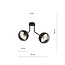 Kolding black striped ceiling lamp with 2 glass bulbs for E14 lamp