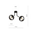 Kolding schwarz gestreifte Deckenleuchte mit 2 Glaskolben für E14-Lampe