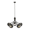 Emibig Emibig Kolding zwart gestreepte 5 lamp hanglamp glazen bollen E14 - Perfecte verlichting voor jouw woonkamer