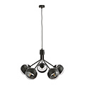 Emibig Emibig Kolding zwart gestreepte 5 lamp hanglamp glazen bollen E14 - Perfecte verlichting voor jouw woonkamer