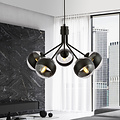 Emibig Emibig Kolding black striped 5 lamp hanging lamp glass balls E14 - Ideal lighting for your living room