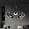 Emibig Emibig Kolding lámpara colgante de 5 bombillas de vidrio rayadas negras E14 - Iluminación ideal para tu salón