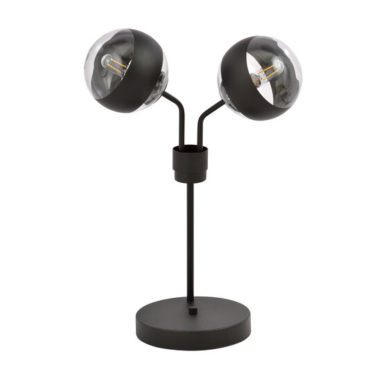 Emibig Emibig Kolding lampe de table rayée noire avec boules en verre E14 - Éclairage d'ambiance parfait pour tout intérieur