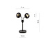 Emibig Emibig Kolding schwarz gestreifte Tischlampe schwarz mit Glaskugeln E14 - Perfekte Ambiente-Beleuchtung für jedes Interieur