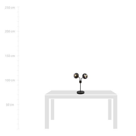 Lampe de table Kolding à rayures noires noires avec boules de verre E14