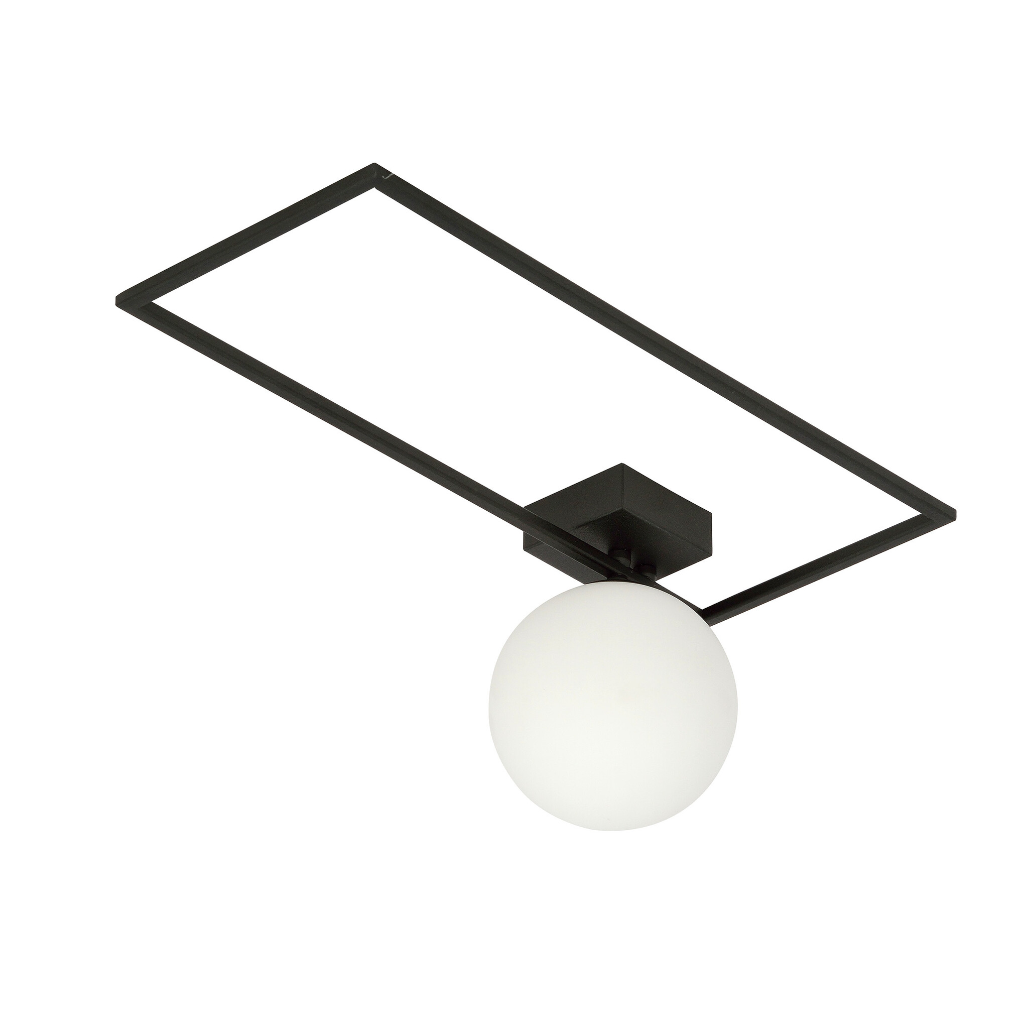 Herning Design Deckenleuchte schwarz mit weißer Opalglaskugel E14 | | Deckenlampen