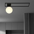 Emibig Emibig Herning gran lámpara de techo de diseño negro con bola de vidrio opal blanco E14 - Iluminación ideal para interiores modernos