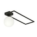 Emibig Emibig Herning gran lámpara de techo de diseño negro con bola de vidrio opal blanco E14 - Iluminación ideal para interiores modernos