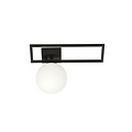 Emibig Emibig Herning plafondarmatuur zwart met witte glazen bol E14 - Perfecte verlichting voor elke ruimte