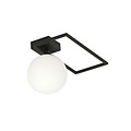 Herning ceiling fixture black with white glass ball E14