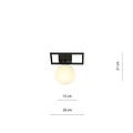 Herning kleine design plafondlamp zwart met witte opaal glas bol E14