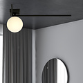 Herning elegante designlamp voor plafond met witte glazen bol E14