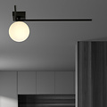 Herning elegante designlamp voor plafond met witte glazen bol E14