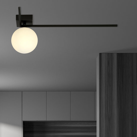 Herning elegante designlamp voor plafond met witte glazen bol E14
