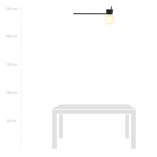 Lampe design élégante pour plafond Herning avec boule en verre blanc E14