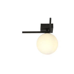 Herning kleine designlamp voor plafond met witte glazen bol E14