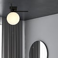 Emibig Emibig Lámpara de diseño pequeña Herning para techo con bola de vidrio blanco E14 - Ideal para crear un ambiente acogedor en cualquier habitación
