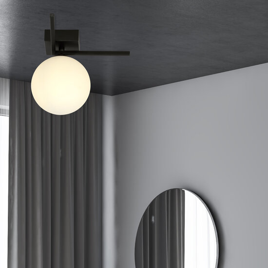 Emibig Emibig Herning kleine designlamp voor plafond met witte glazen bol E14 - Perfect voor sfeervolle verlichting in elke ruimte