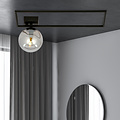 Emibig Emibig Lámpara de techo de diseño Horsens negra con bola de vidrio opal blanco E14 - Iluminación ideal para interiores modernos