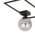 Horsens design ceiling lamp black with white opal glass ball E14