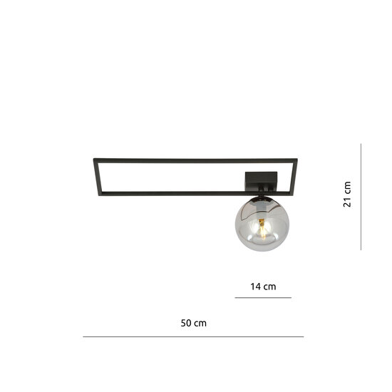 Horsens design ceiling lamp black with white opal glass ball E14