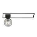 Horsens grote design plafondlamp zwart met gerookt glas bol E14