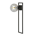 Horsens grote design plafondlamp zwart met gerookt glas bol E14