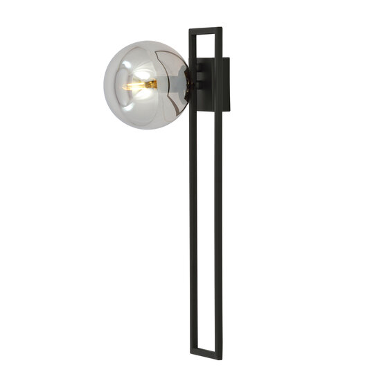 Horsens long design ceiling lamp black with smoked glass bulb E14