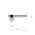 Horsens long design ceiling lamp black with smoked glass bulb E14