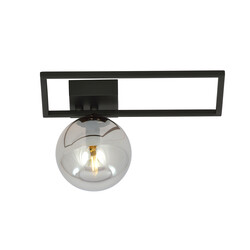 Horsens ceiling fixture black with fumigated glass ball E14