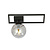 Horsens ceiling fixture black with fumigated glass ball E14