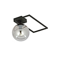 Horsens ceiling fixture black with fumigated glass ball E14
