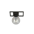 Horsens Plafón de diseño pequeño negro con bola de cristal fumé blanco E14