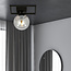 Emibig Emibig Horsens kleine design plafondlamp zwart met witte gefumeerd glas bol E14 - Perfecte verlichting voor elke ruimte