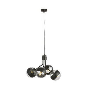 Kolding noir rayé 4 lampe suspension ampoules en verre pour lampe E14