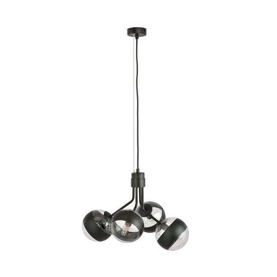 Emibig Emibig Kolding black striped 4 lamp hanging lamp glass bulbs for E14 lamp - Illuminate your space with style and elegance